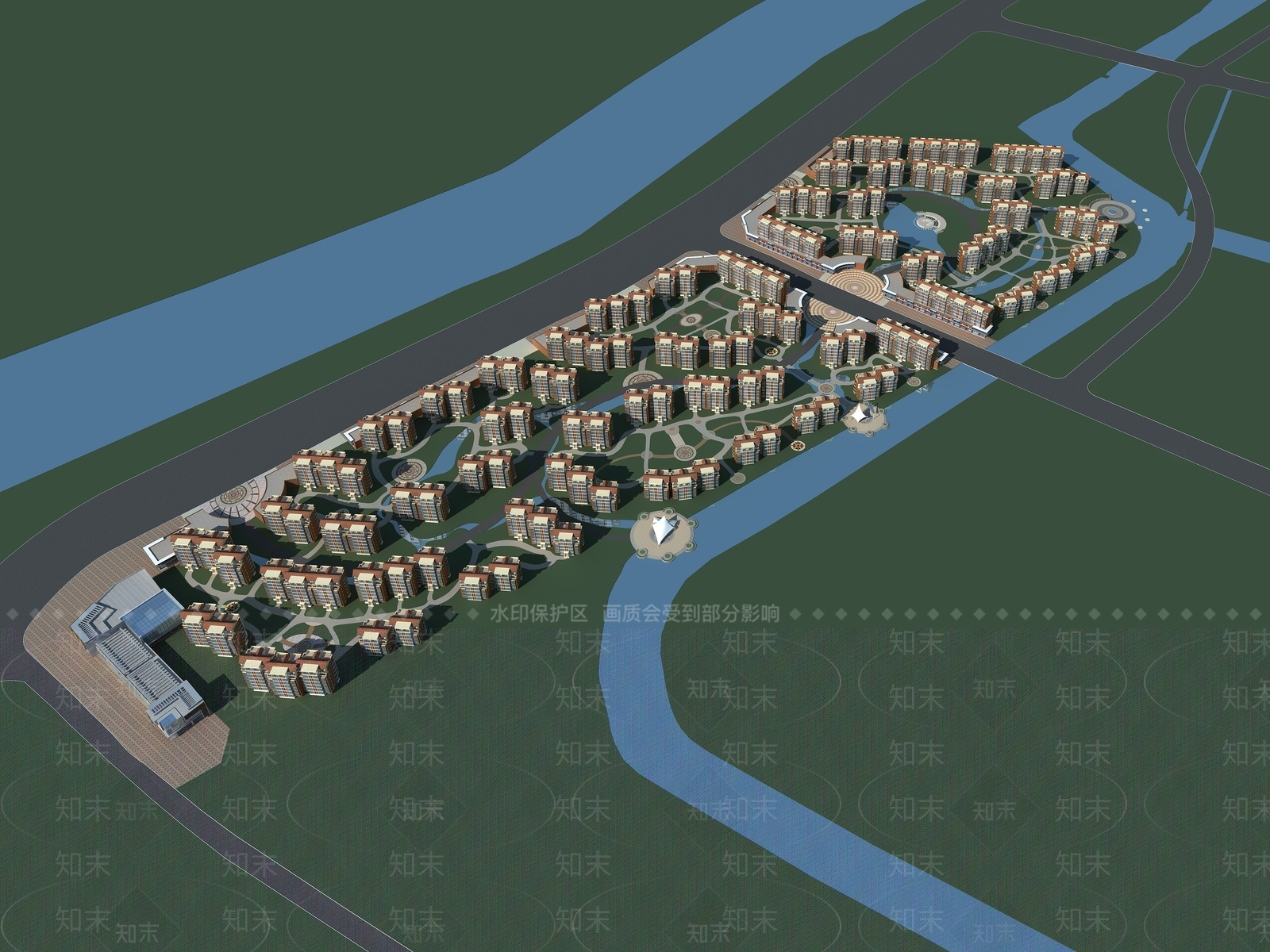 现代如东小区住宅3D模型下载【ID:1194526301】