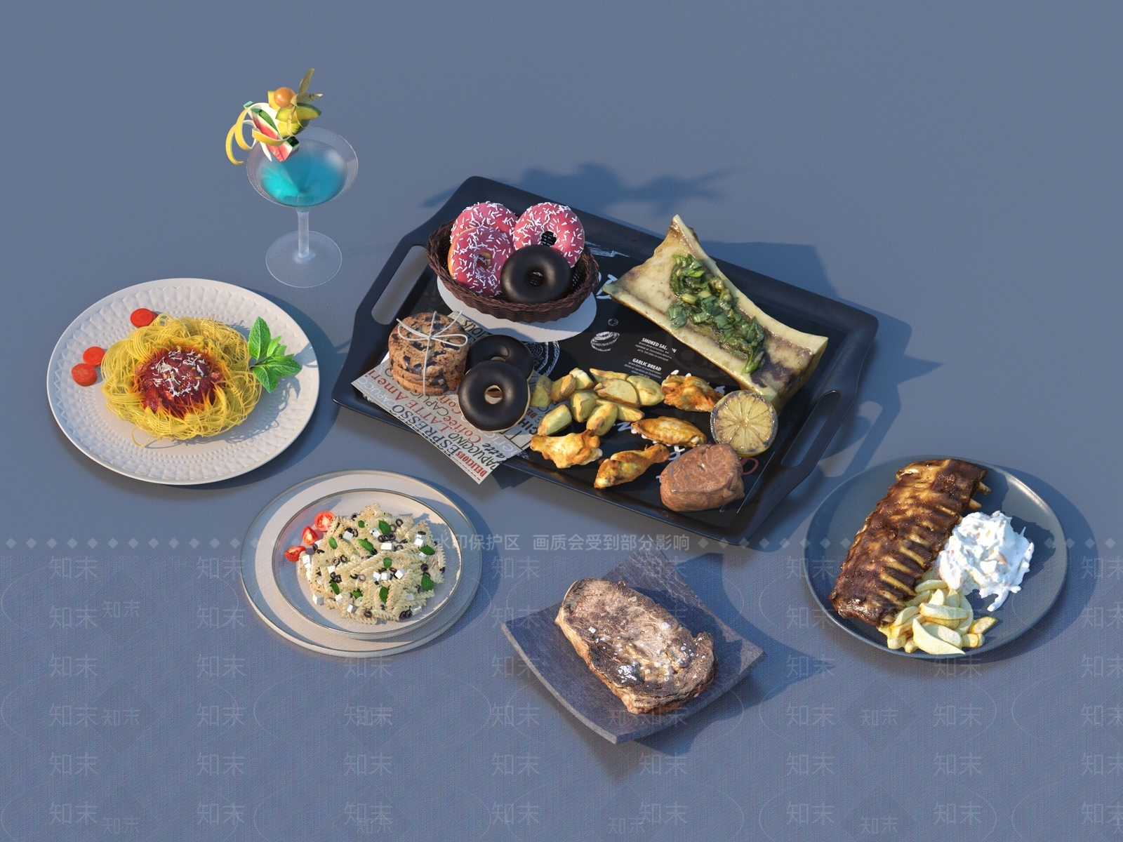 酒水食物3D模型下载【ID:1194526901】