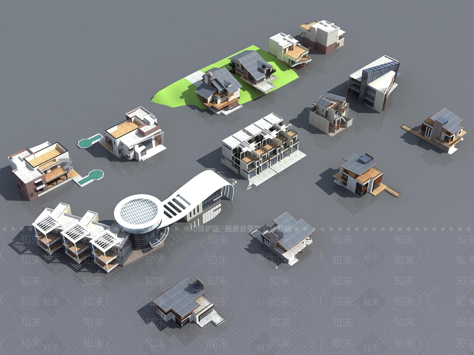 现代综合渡假别墅3D模型下载【ID:1194526325】