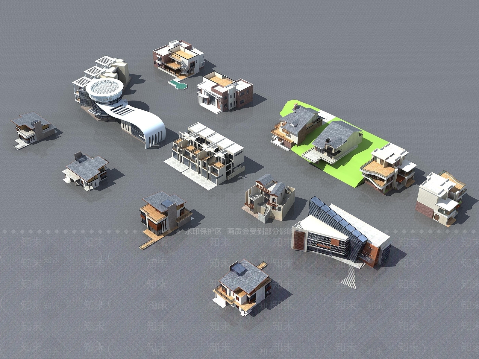 现代综合渡假别墅3D模型下载【ID:1194526325】
