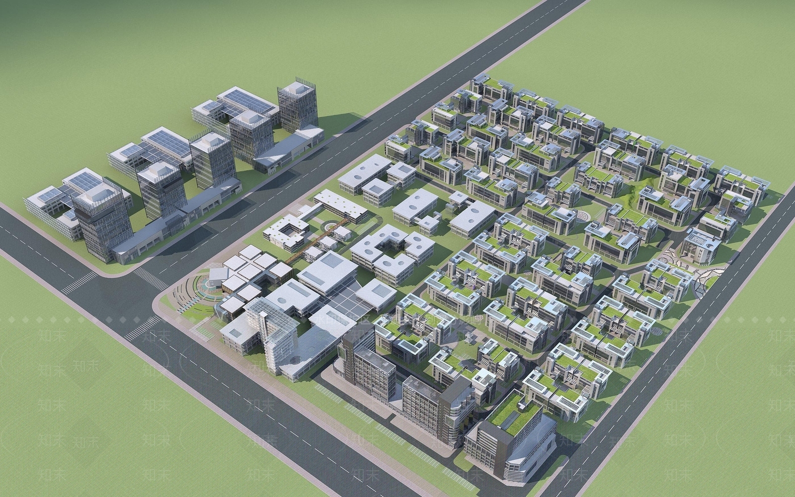 现代商业办公综合体3D模型下载【ID:1194526845】