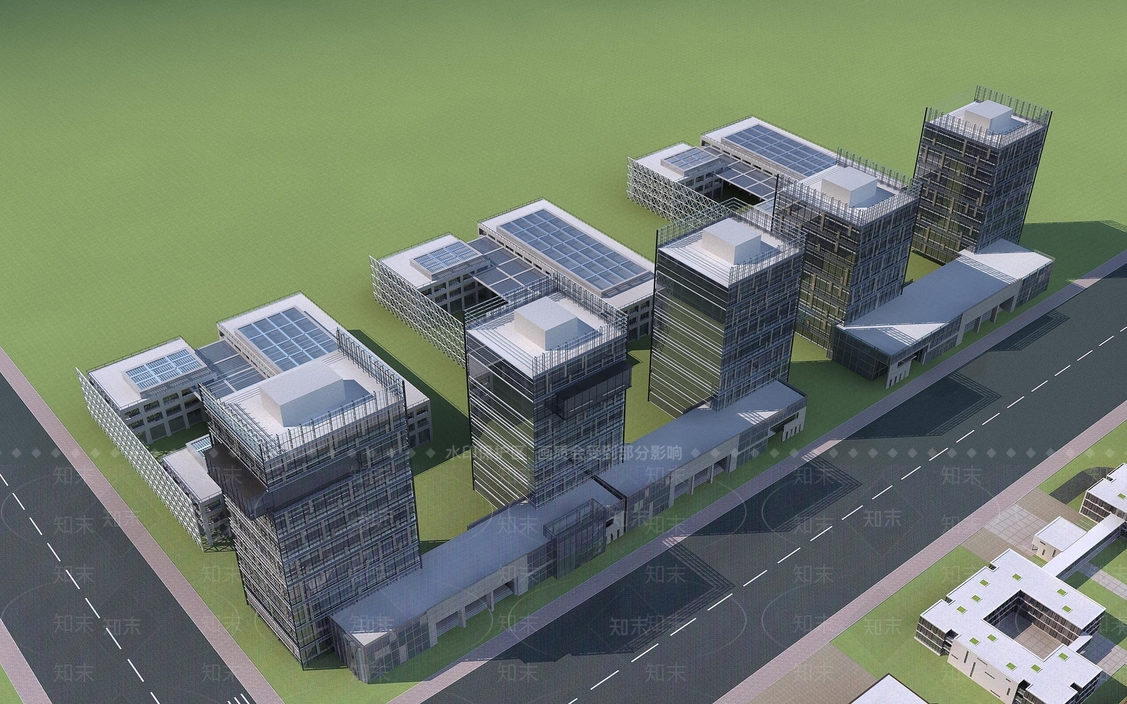 现代商业办公综合体3D模型下载【ID:1194526845】