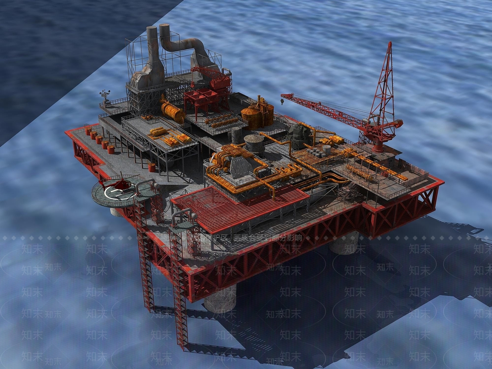 现代作业平台3D模型下载【ID:1194527059】