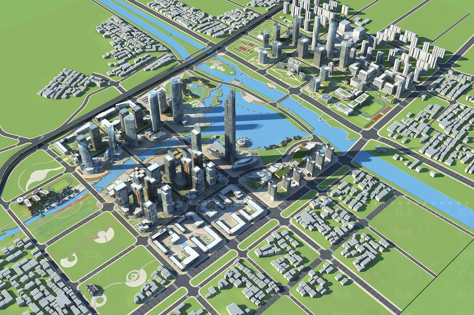 现代小清河规划3D模型下载【ID:1194527208】