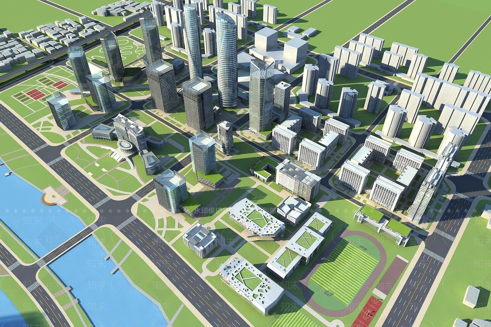 现代小清河规划3D模型下载【ID:1194527208】