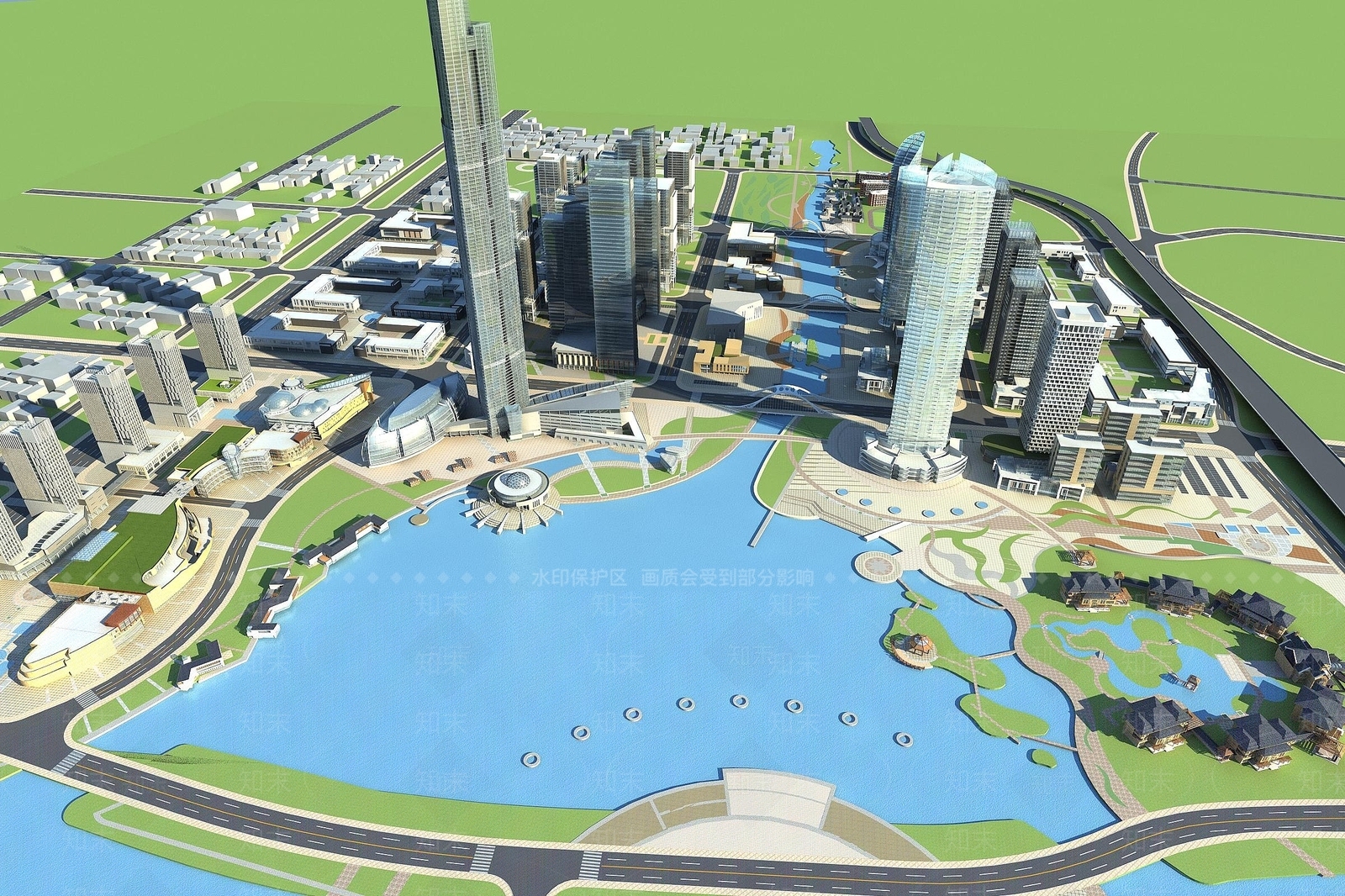 现代小清河规划3D模型下载【ID:1194527208】