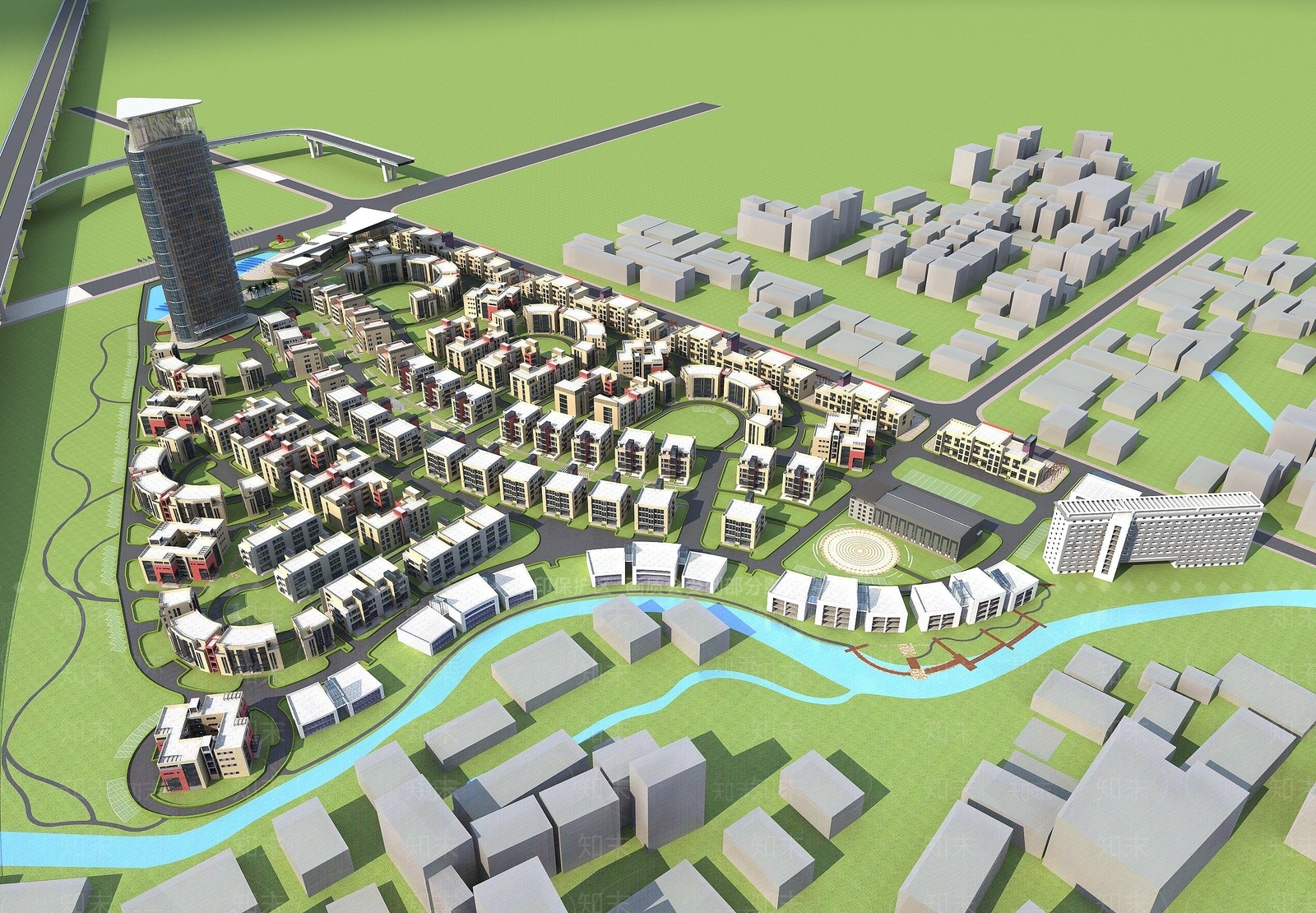 现代综合办公楼3D模型下载【ID:1194527350】