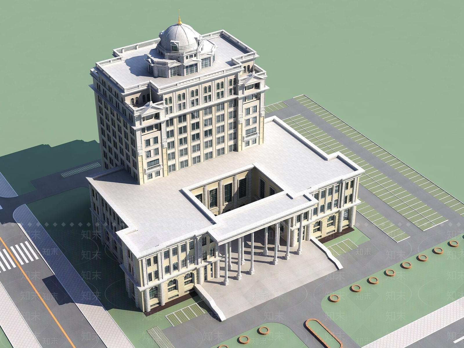 欧式古典欧式办公楼3D模型下载【ID:1194527336】