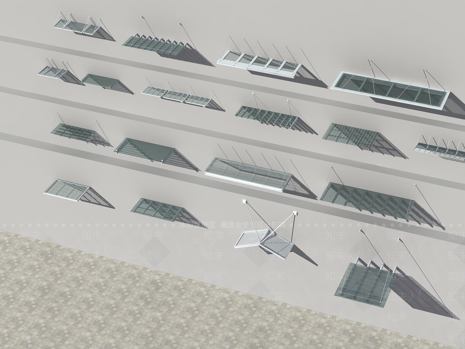 现代雨棚3D模型下载【ID:1194527693】
