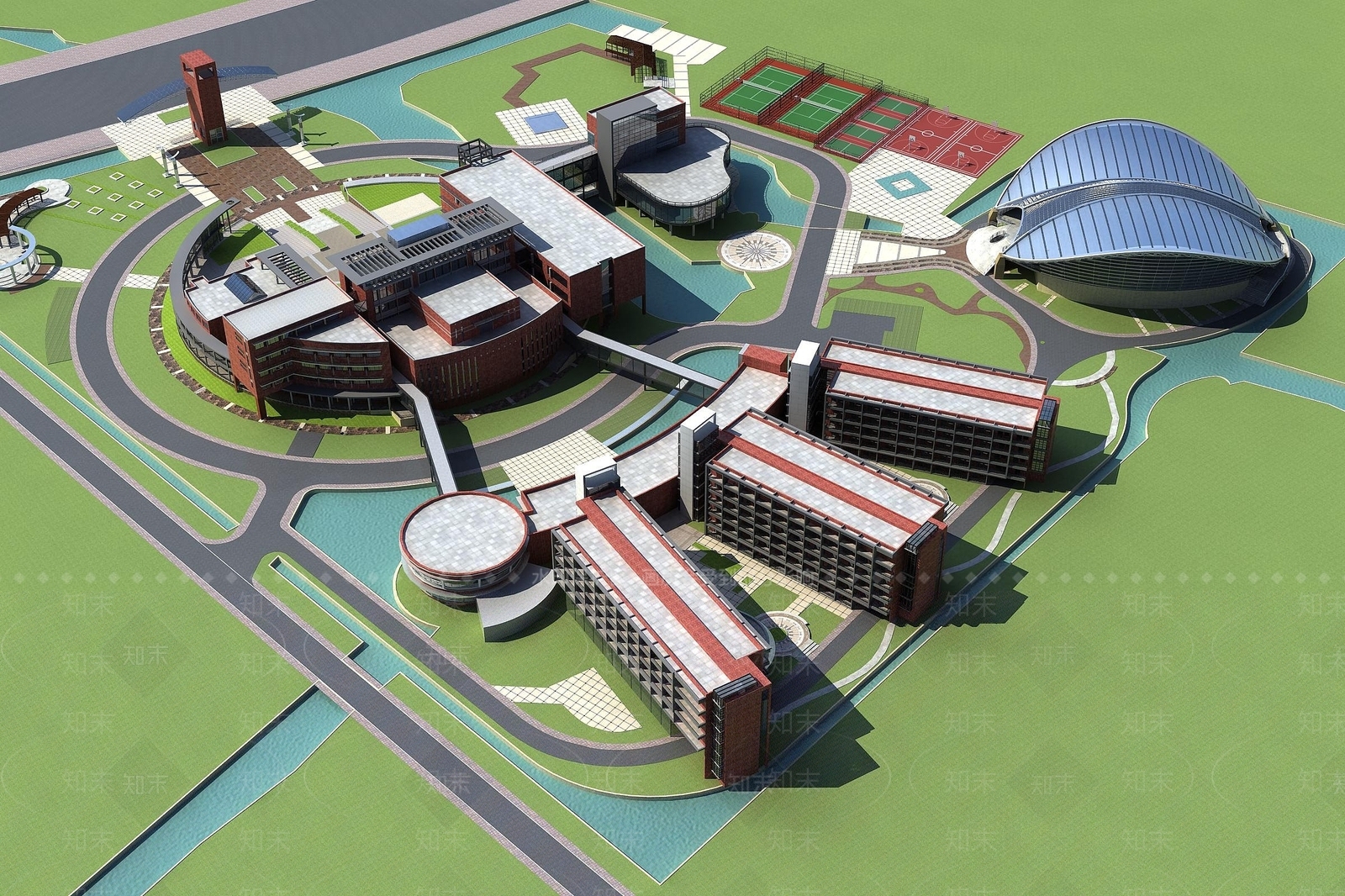 现代学校3D模型下载【ID:1194528924】