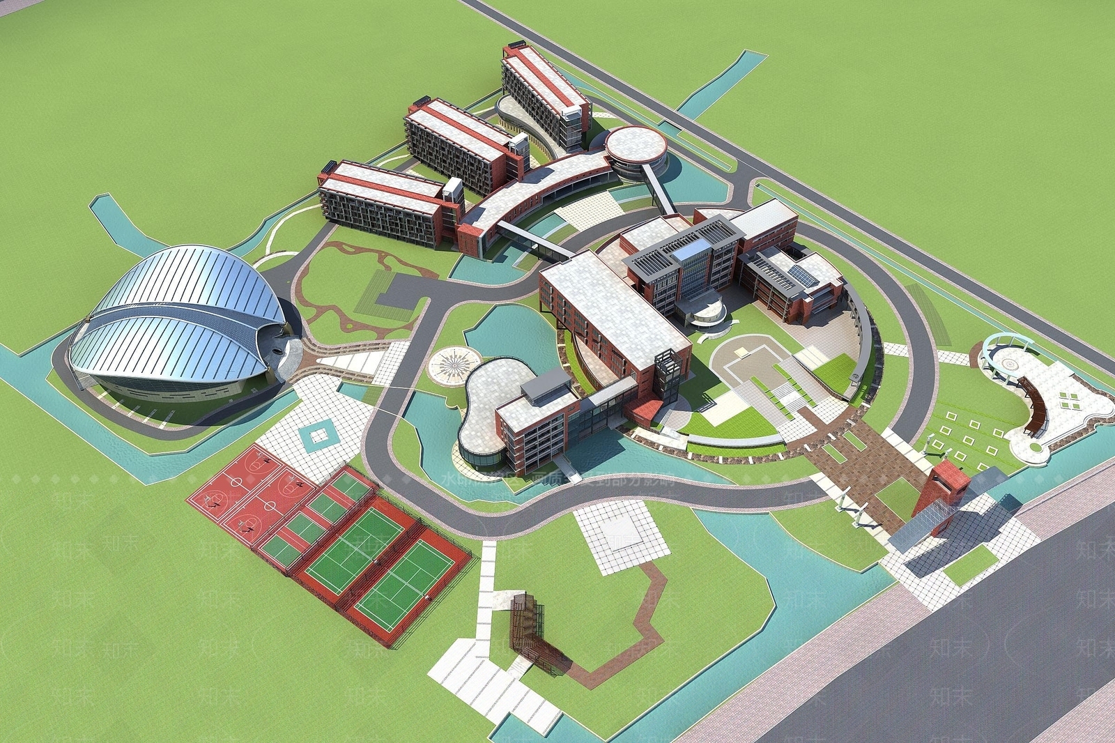 现代学校3D模型下载【ID:1194528924】