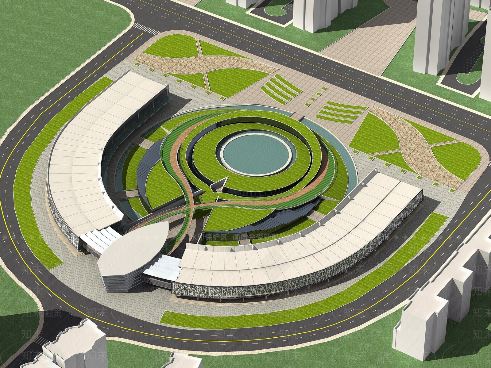 现代会所规划建筑3D模型下载【ID:1194529373】