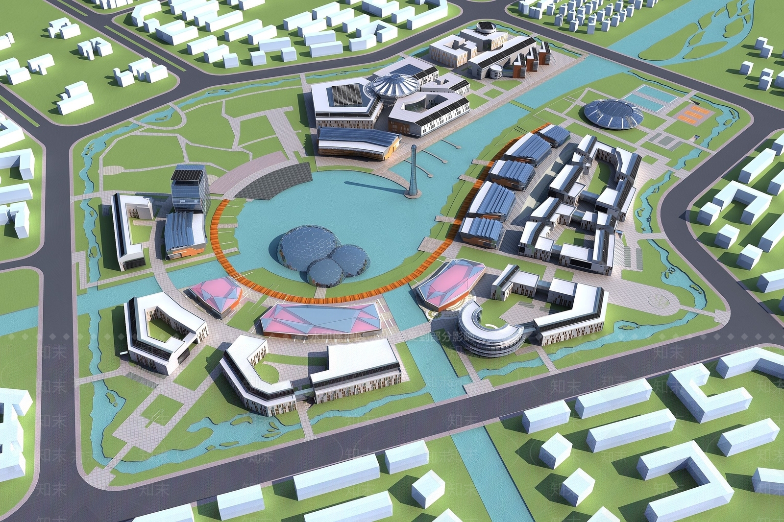 现代生态社区3D模型下载【ID:1194529526】