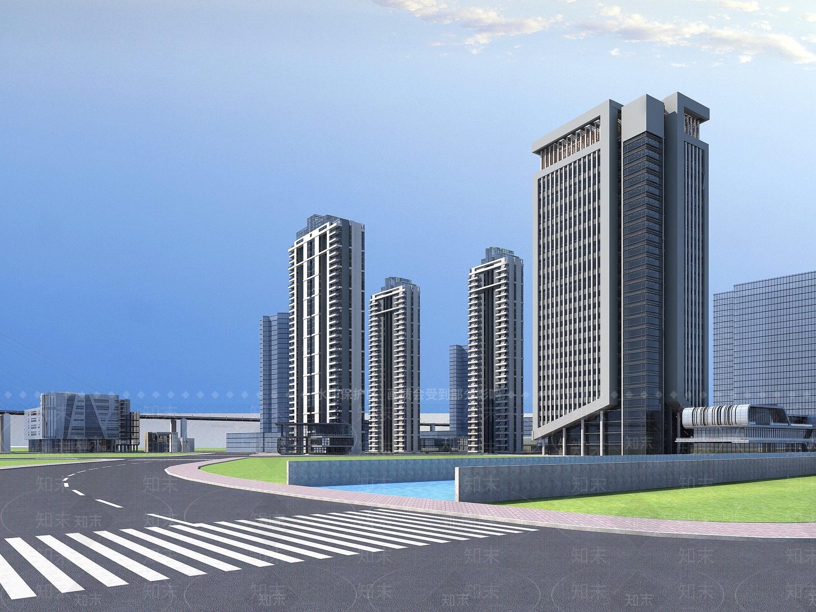 现代商住综合体3D模型下载【ID:1194529874】