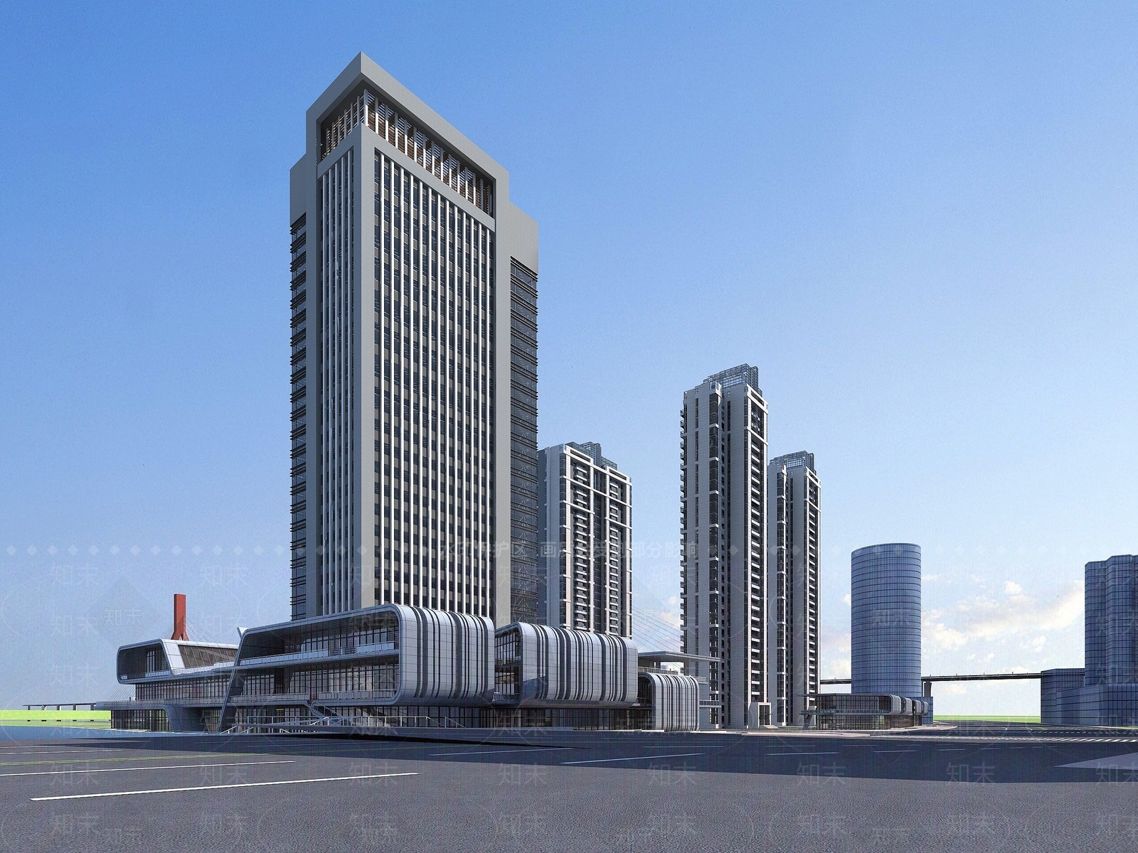 现代商住综合体3D模型下载【ID:1194529874】