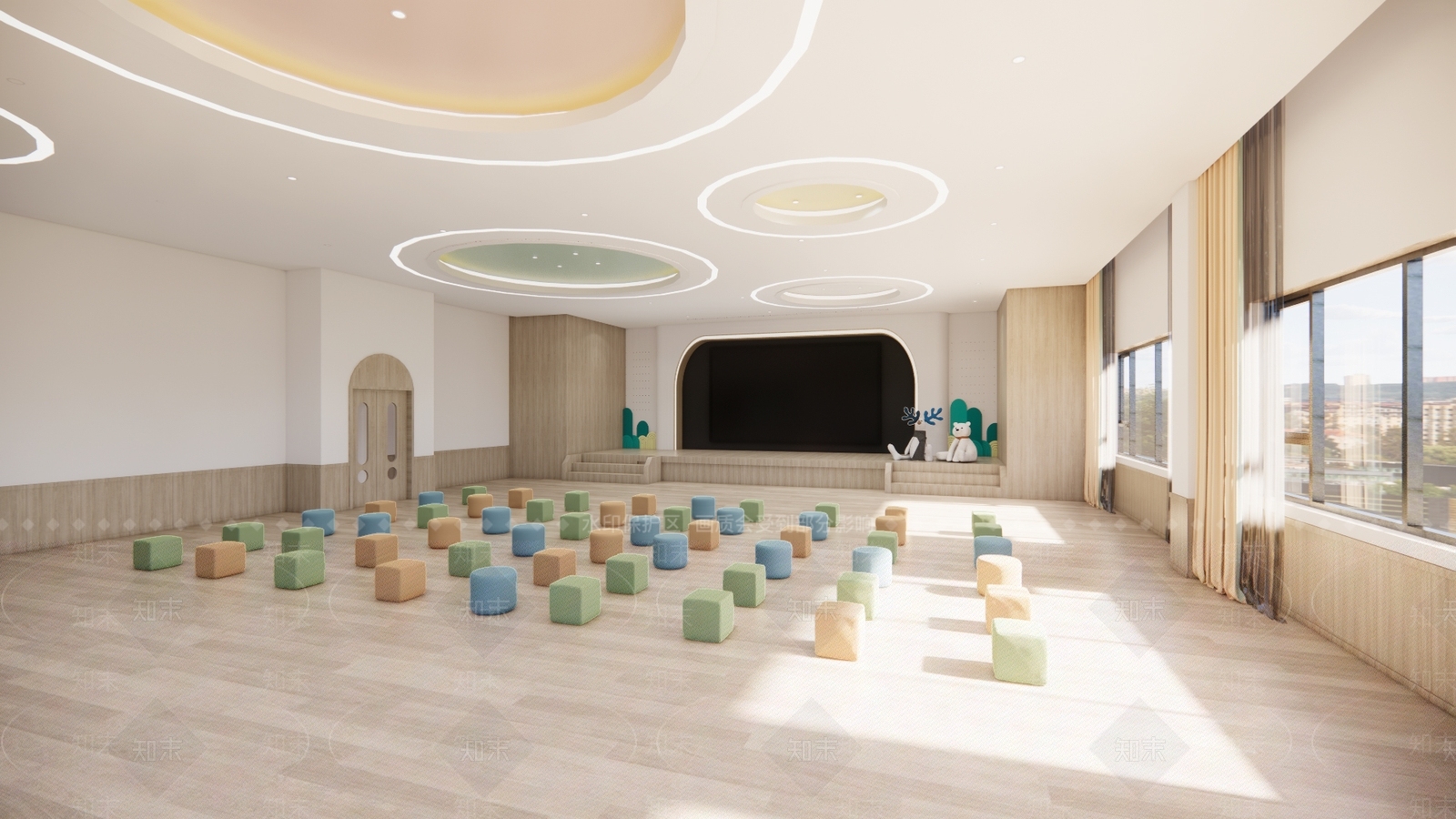 现代幼儿园内部SU模型下载【ID:1194530784】