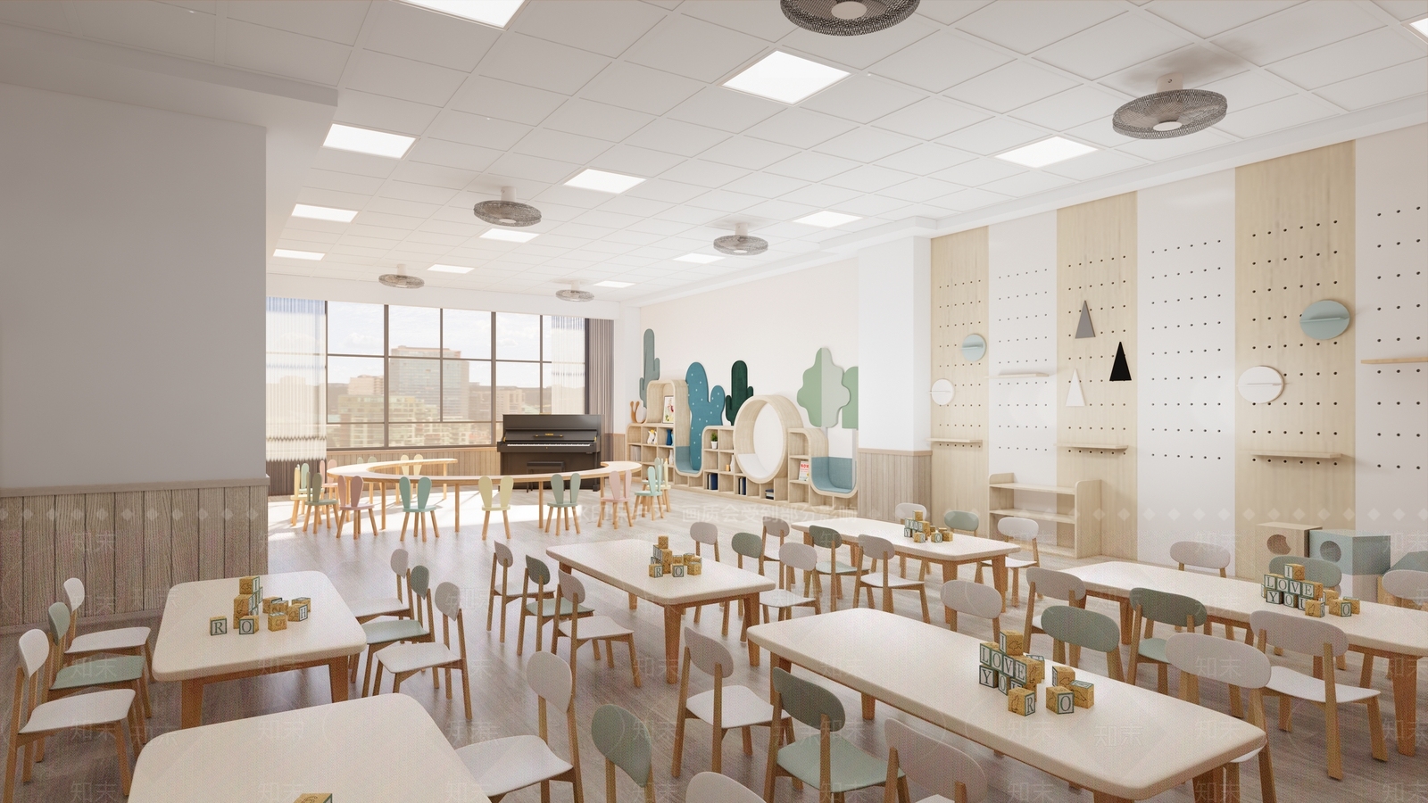 现代幼儿园内部SU模型下载【ID:1194531020】