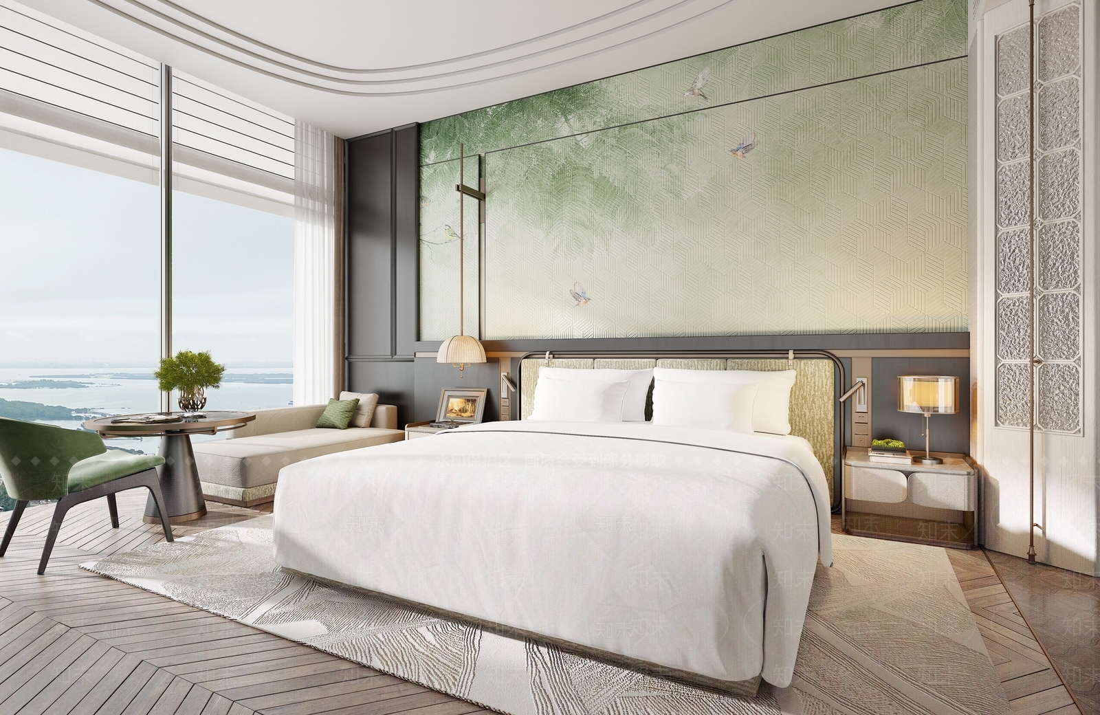 现代轻奢酒店客房3D模型下载【ID:1194530889】