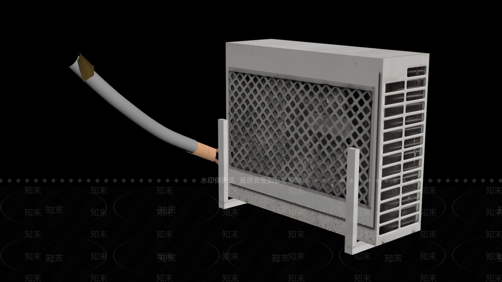 现代空调3D模型渲染效果图