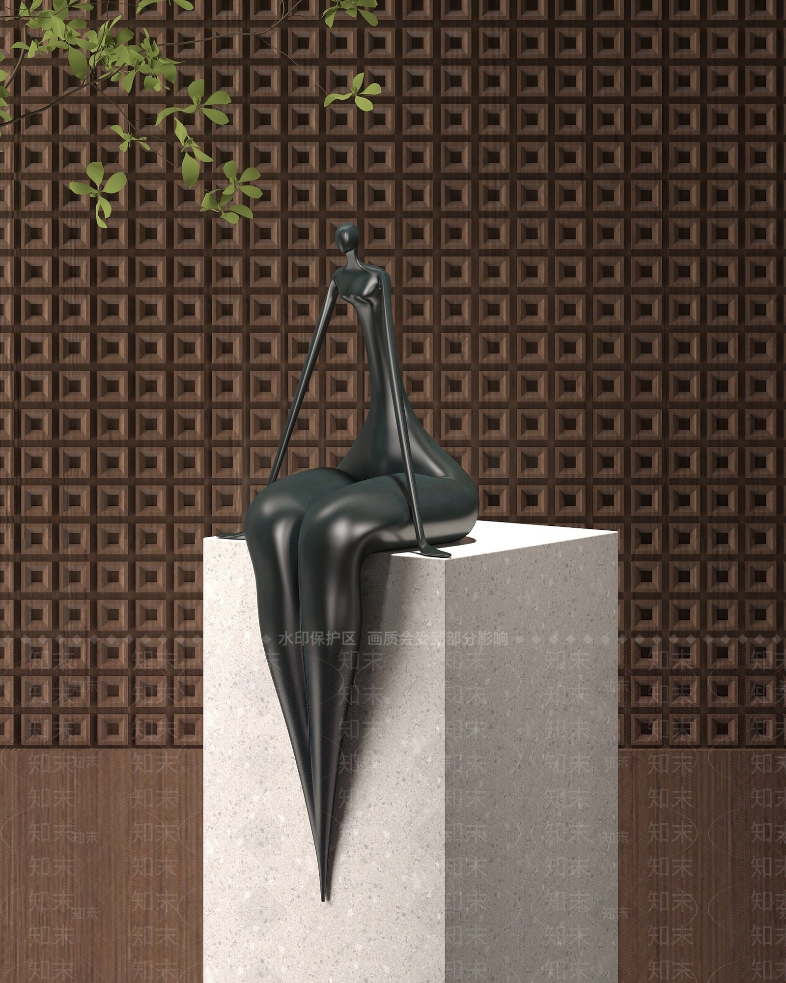 现代人物雕塑3D模型下载【ID:1194531288】