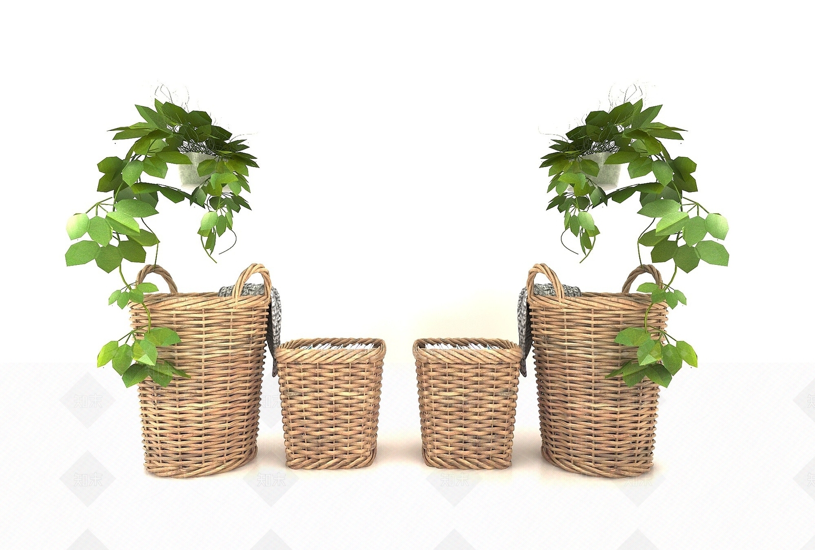 现代风格植物3D模型下载【ID:1194532930】