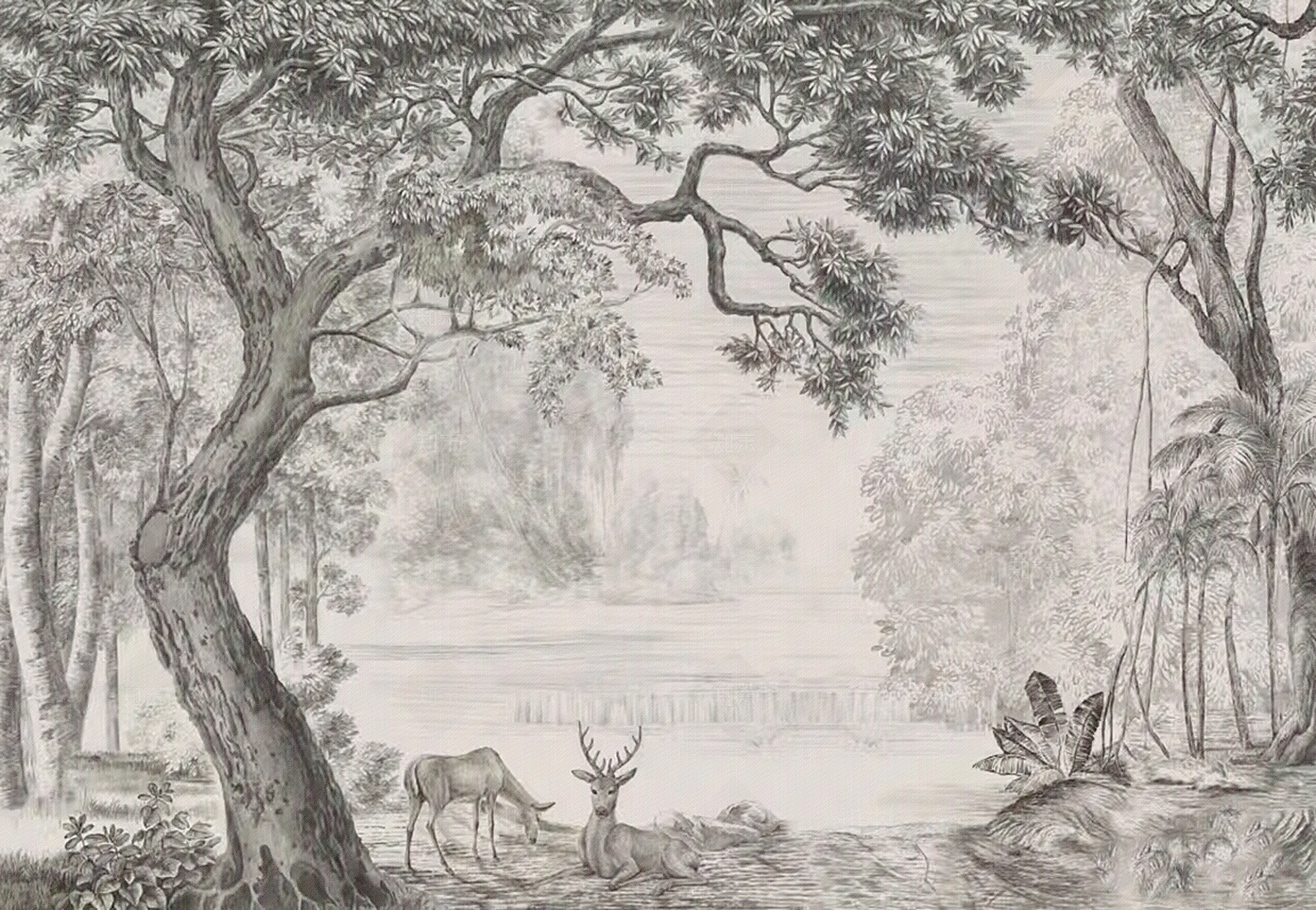 法式复古植物壁纸贴图下载【ID:1194533950】