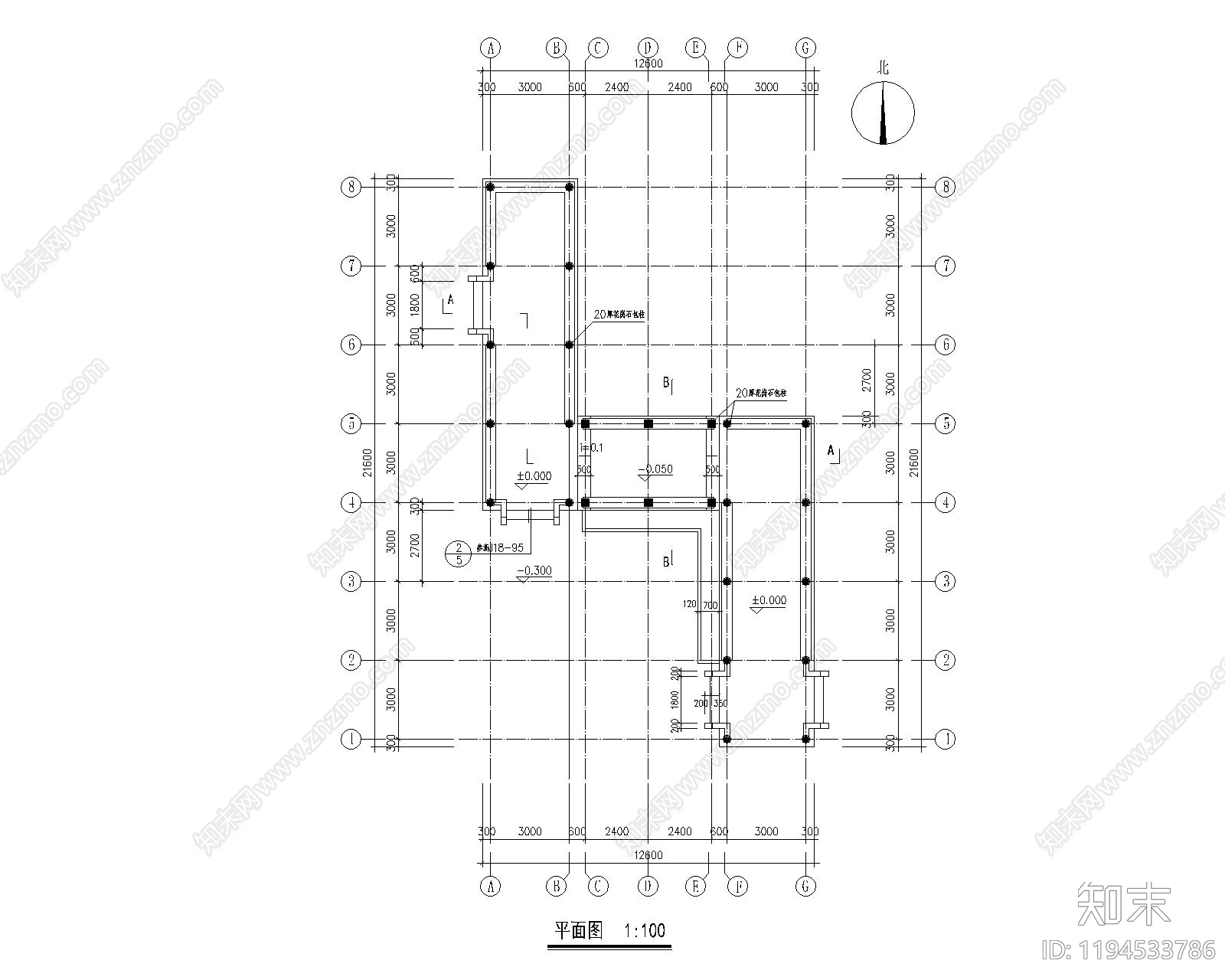 现代亭子cad施工图下载【ID:1194533786】