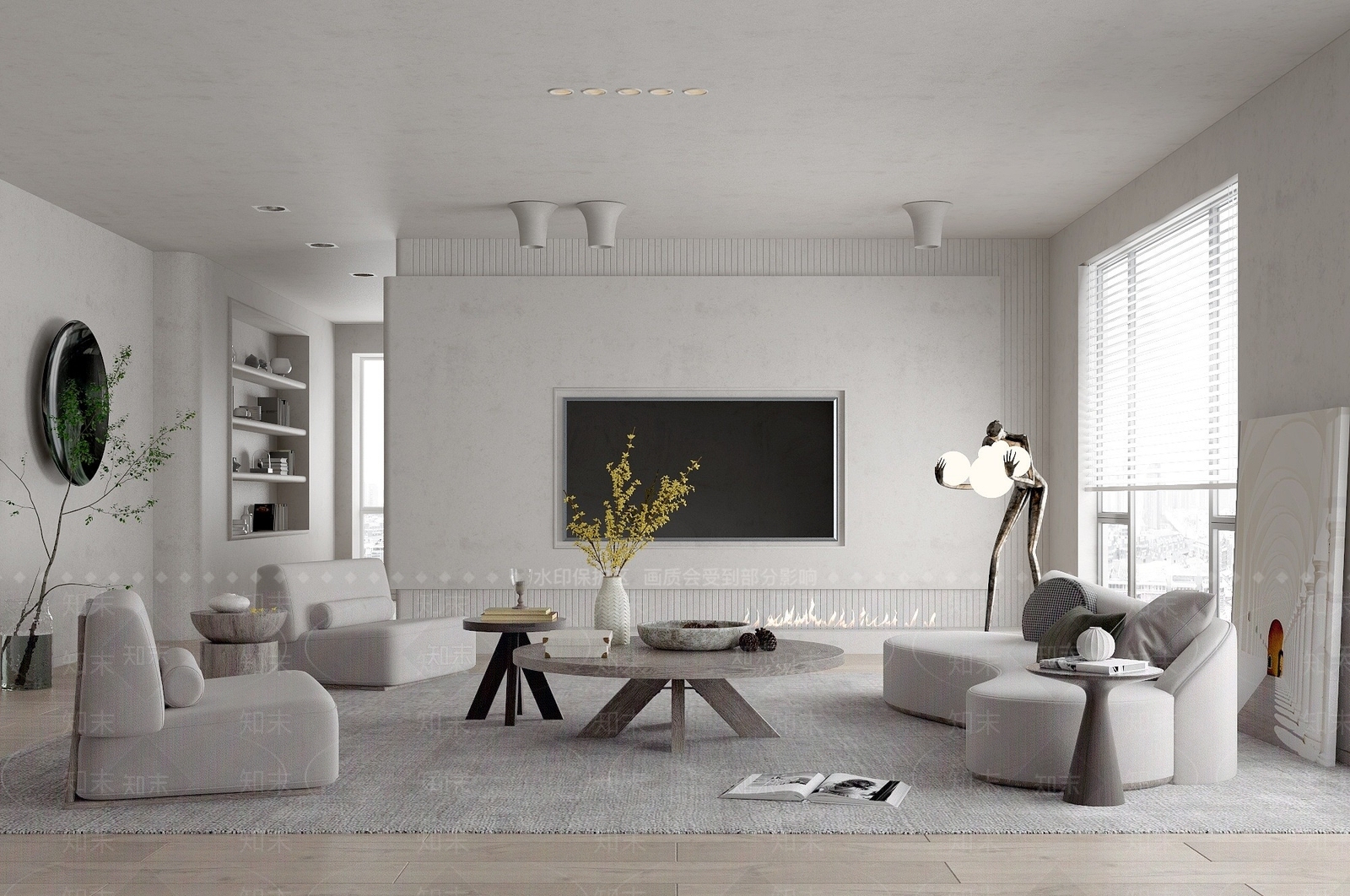 现代风格的客厅3D模型下载【ID:1194533797】