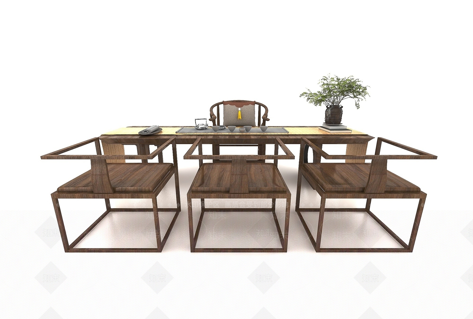 现代风格茶桌3D模型下载【ID:1194534388】