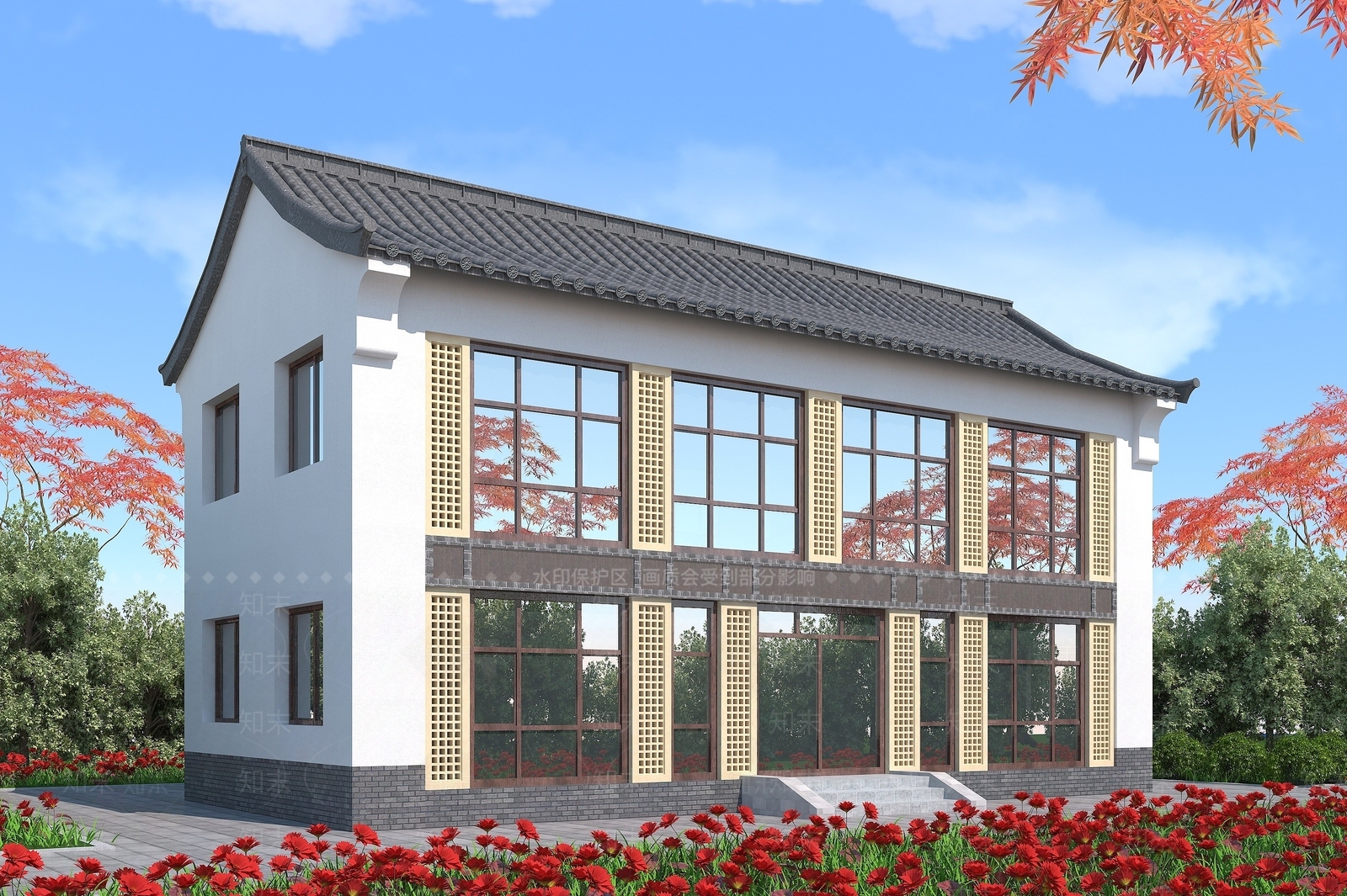 中式建筑3D模型下载【ID:1194534824】