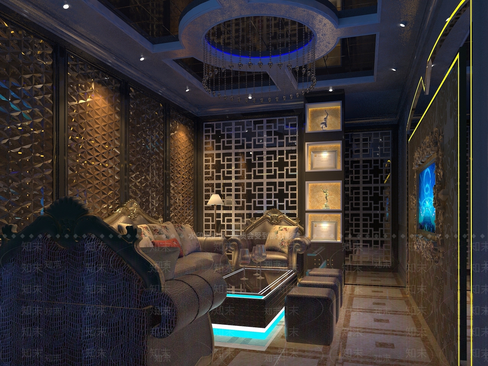 欧式古典欧式KTV包房3D模型下载【ID:1194535191】
