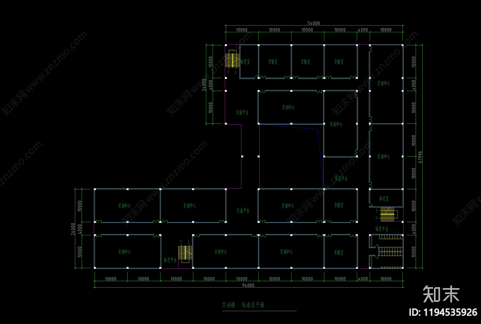 现代新中式学校建筑施工图下载【ID:1194535926】