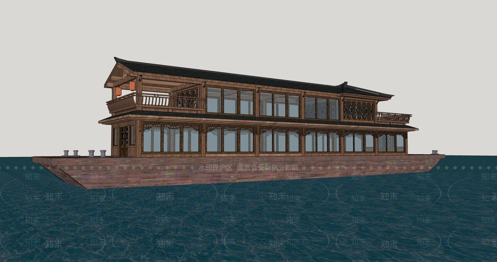 中式原木其他景观小建筑SU模型下载【ID:1194545688】