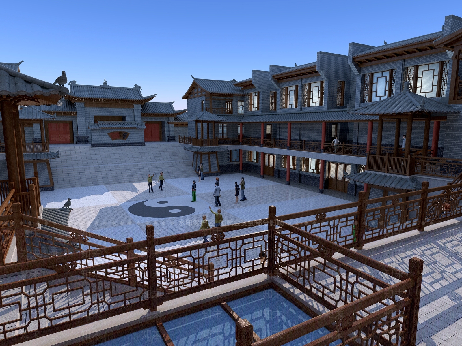 中式中古古建3D模型下载【ID:1194545999】