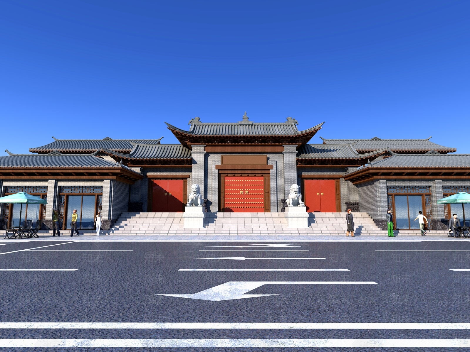 中式中古古建3D模型下载【ID:1194545999】