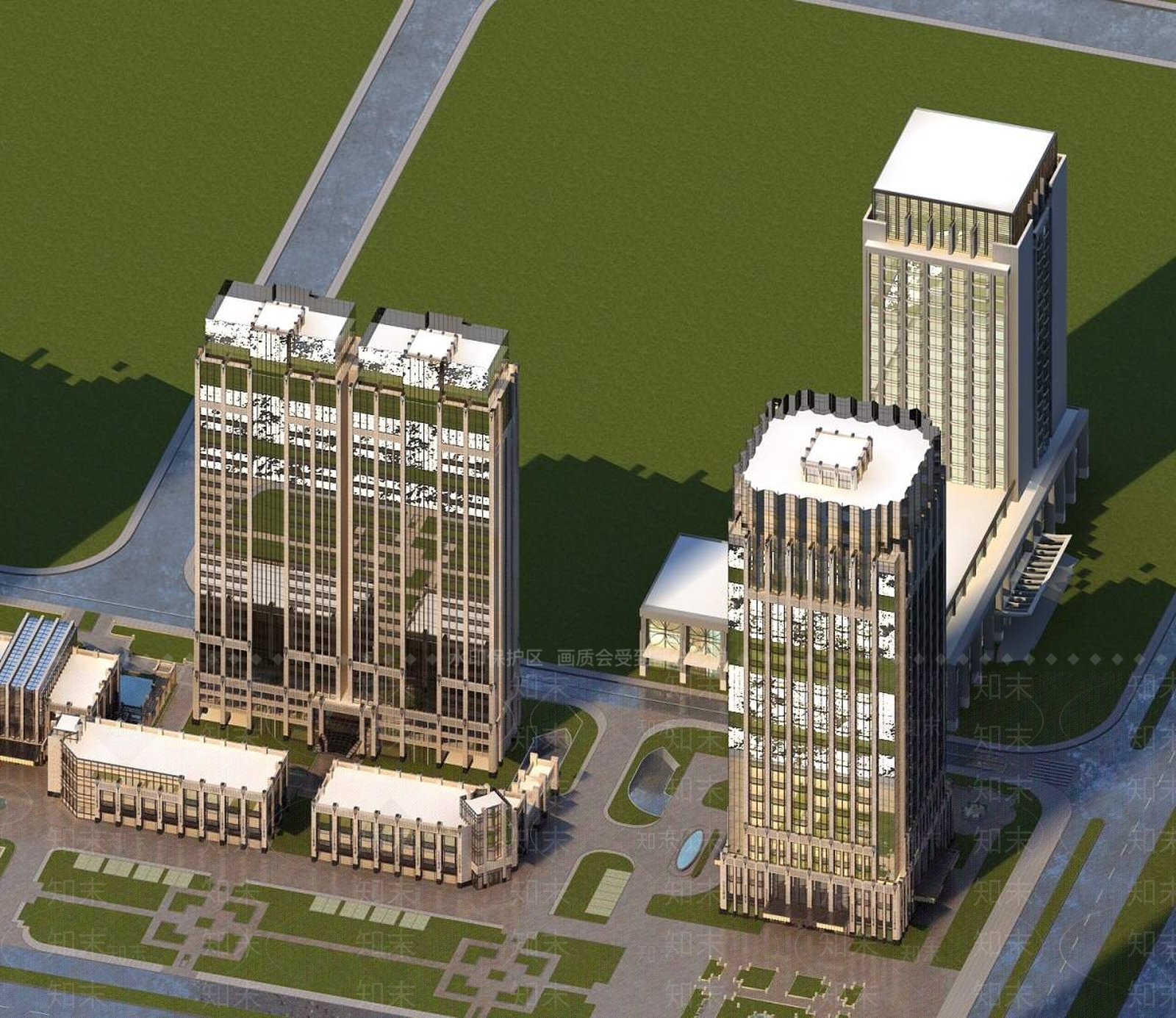 现代办公楼3D模型下载【ID:1194546935】