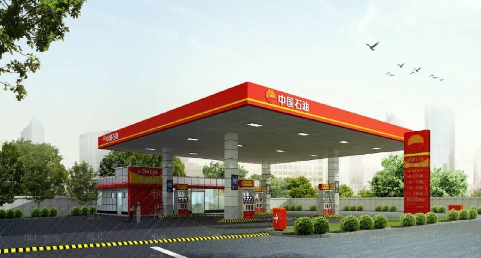 现代加油站3D模型下载【ID:1194547225】