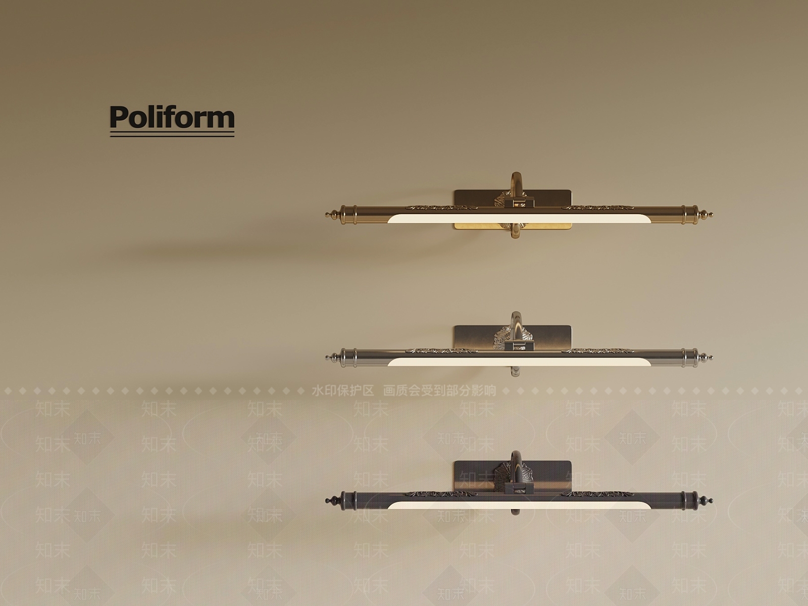 法式复古壁灯3D模型下载【ID:1194547606】