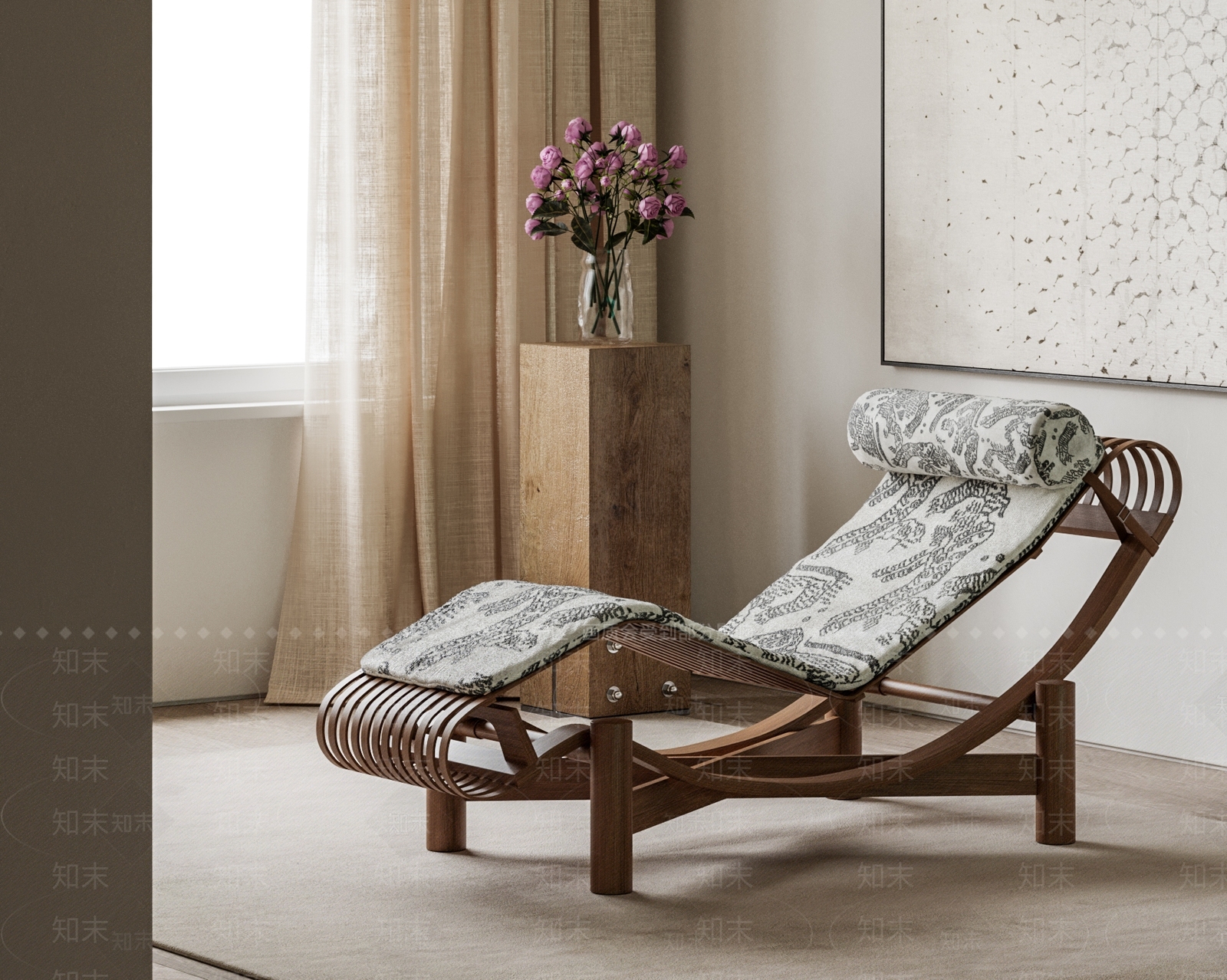 中古法式躺椅3D模型下载【ID:1196727451】