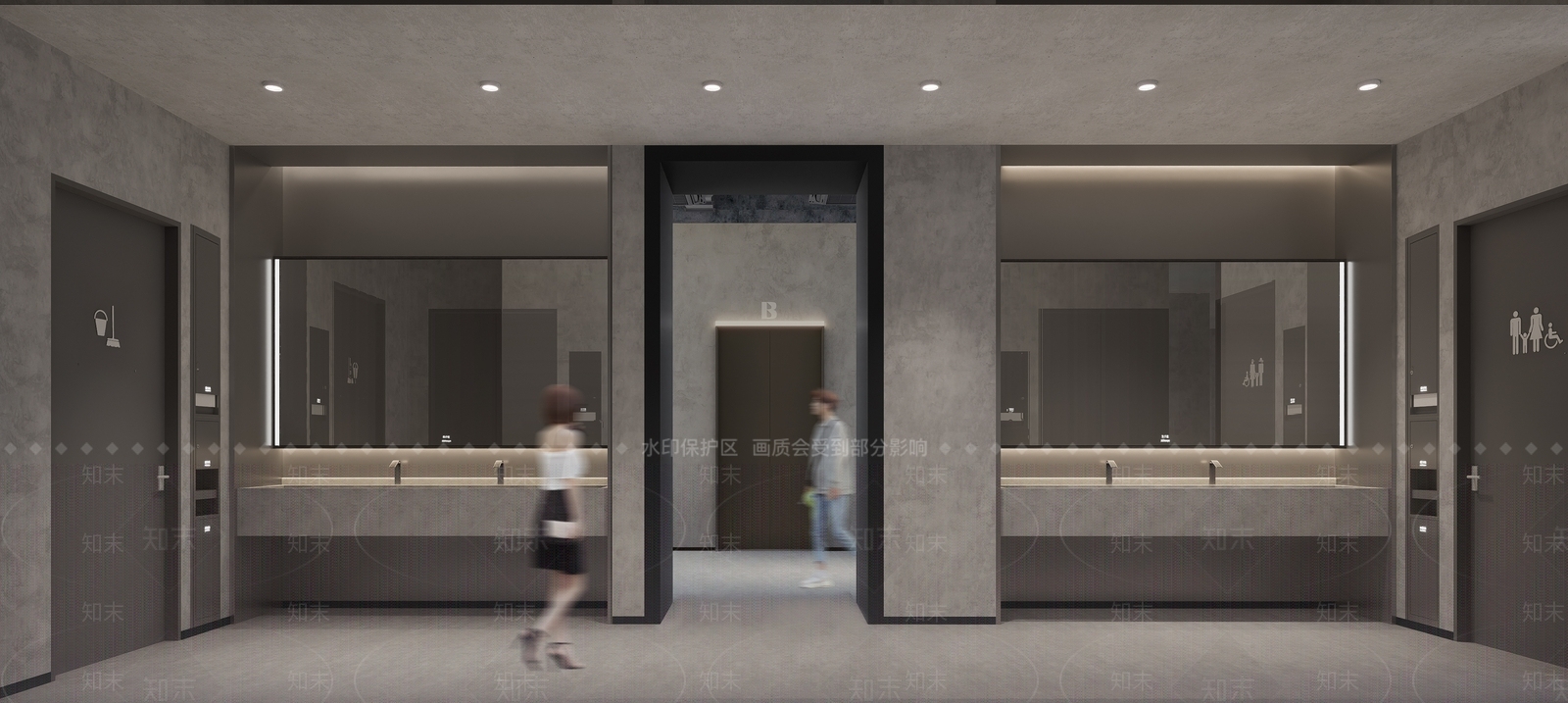 工业现代公共卫生间SU模型下载【ID:1194548923】