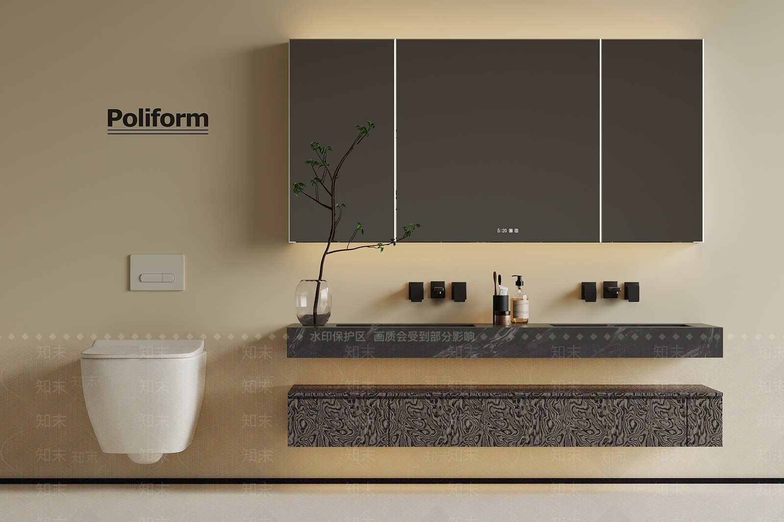 浴室柜3D模型下载【ID:1194549477】