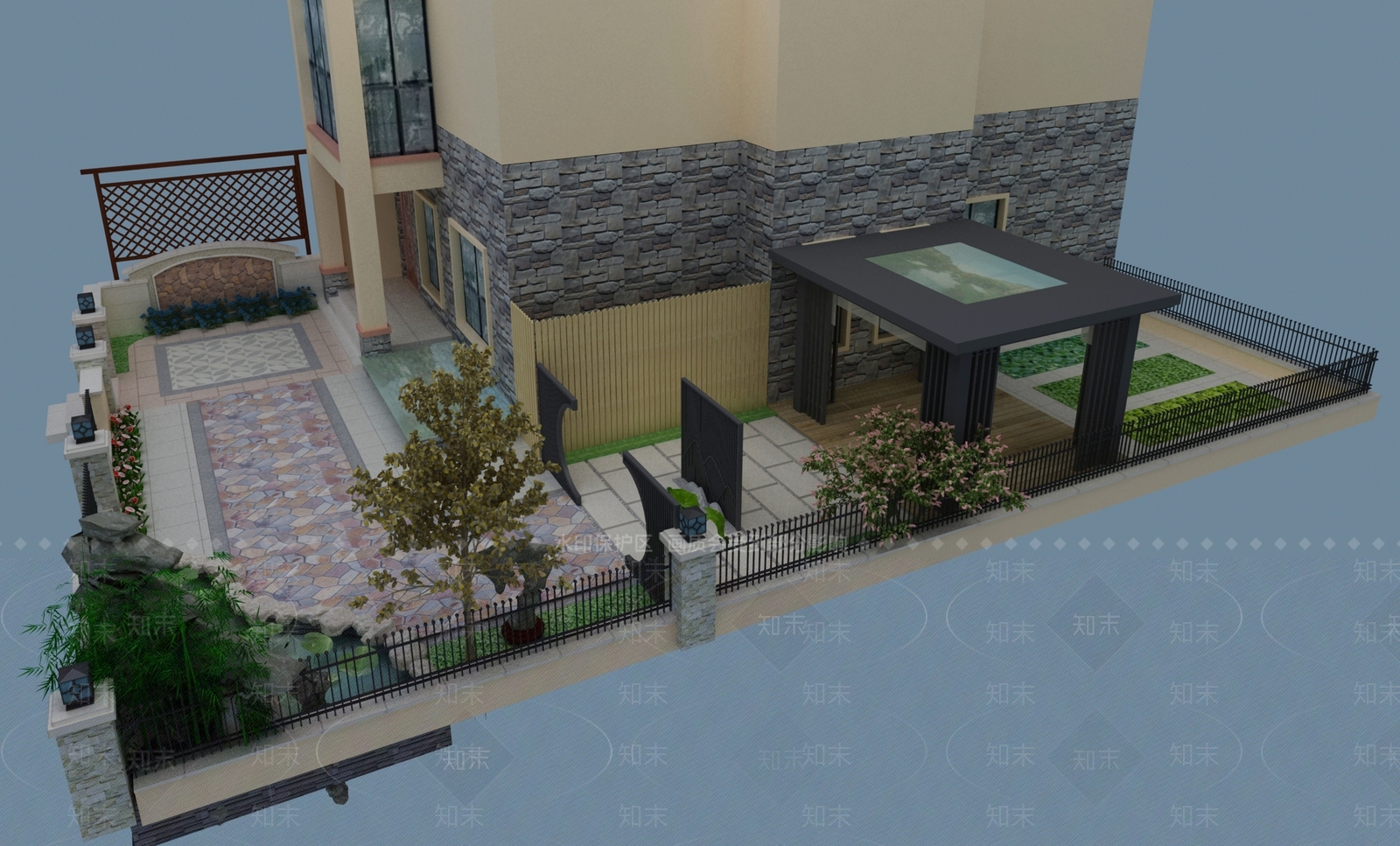 现代住宅景观3D模型下载【ID:1194550561】