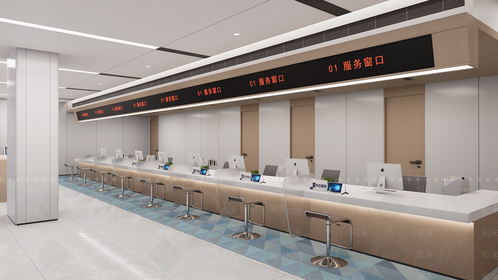 现代办公大堂SU模型下载【ID:1194552175】