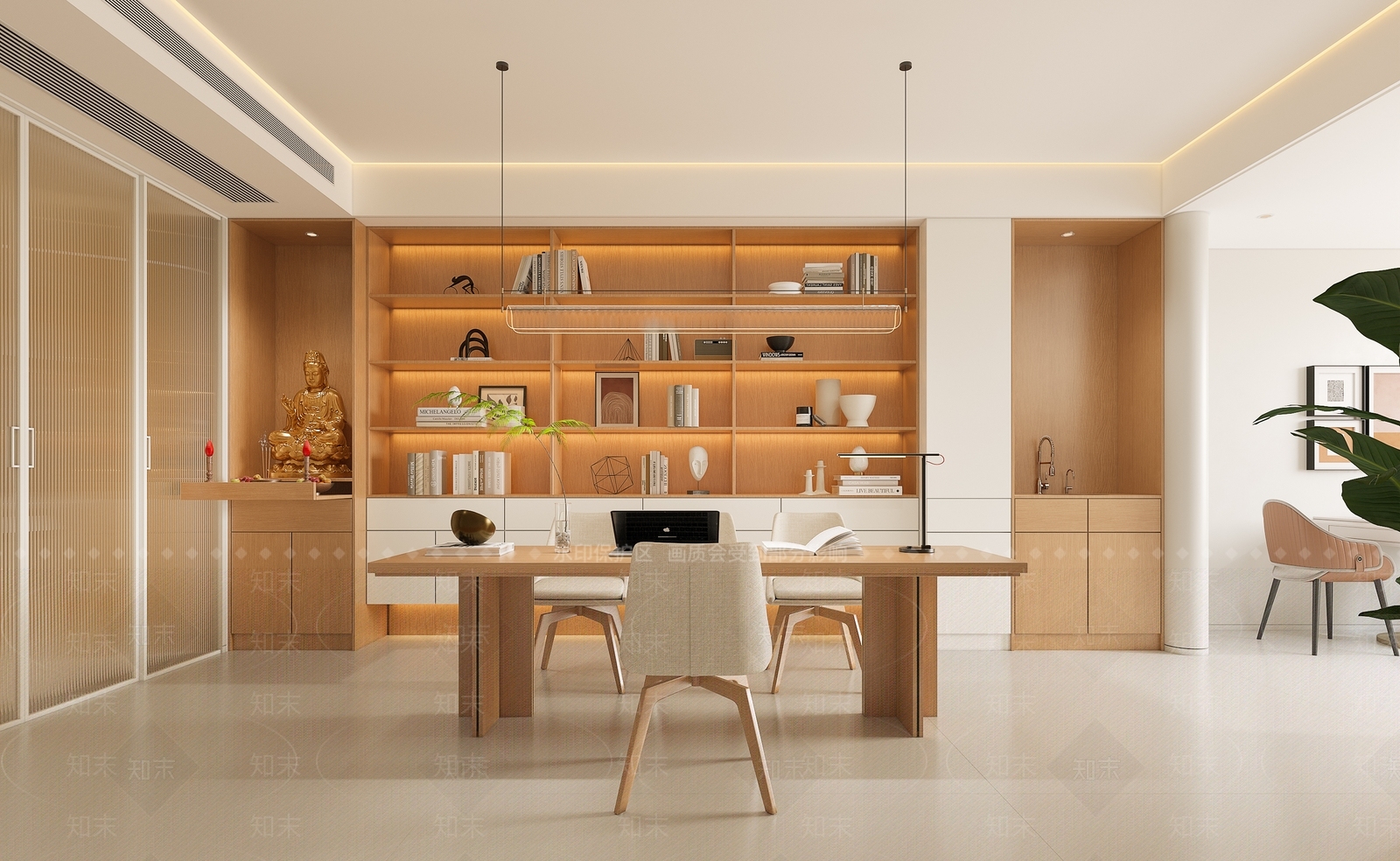 现代办公区3D模型下载【ID:1215133638】
