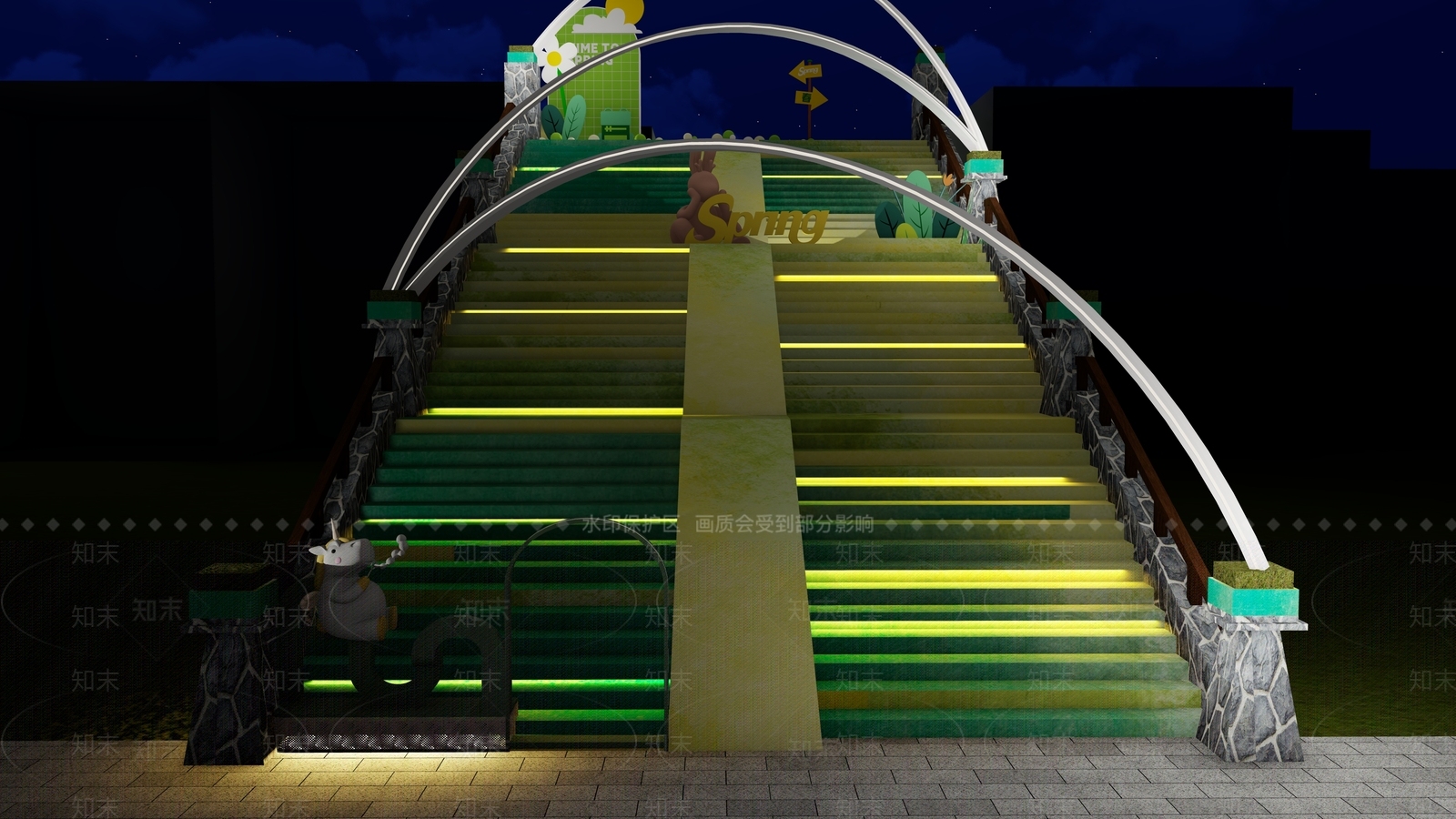 现代办公景观SU模型下载【ID:1194552352】