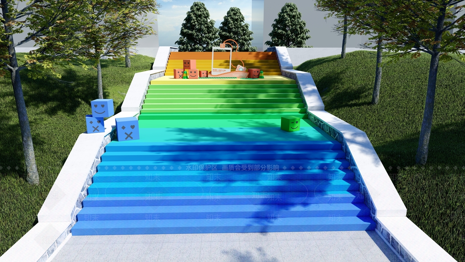 现代办公景观SU模型下载【ID:1194553072】