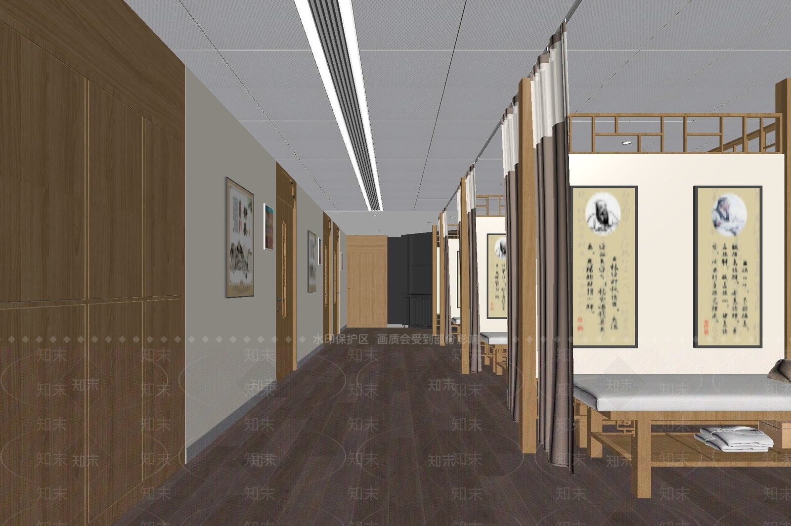 新中式医院SU模型下载【ID:1194553719】
