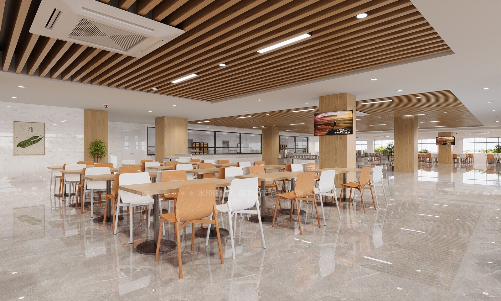 现代新中式食堂3D模型下载【ID:1194555259】