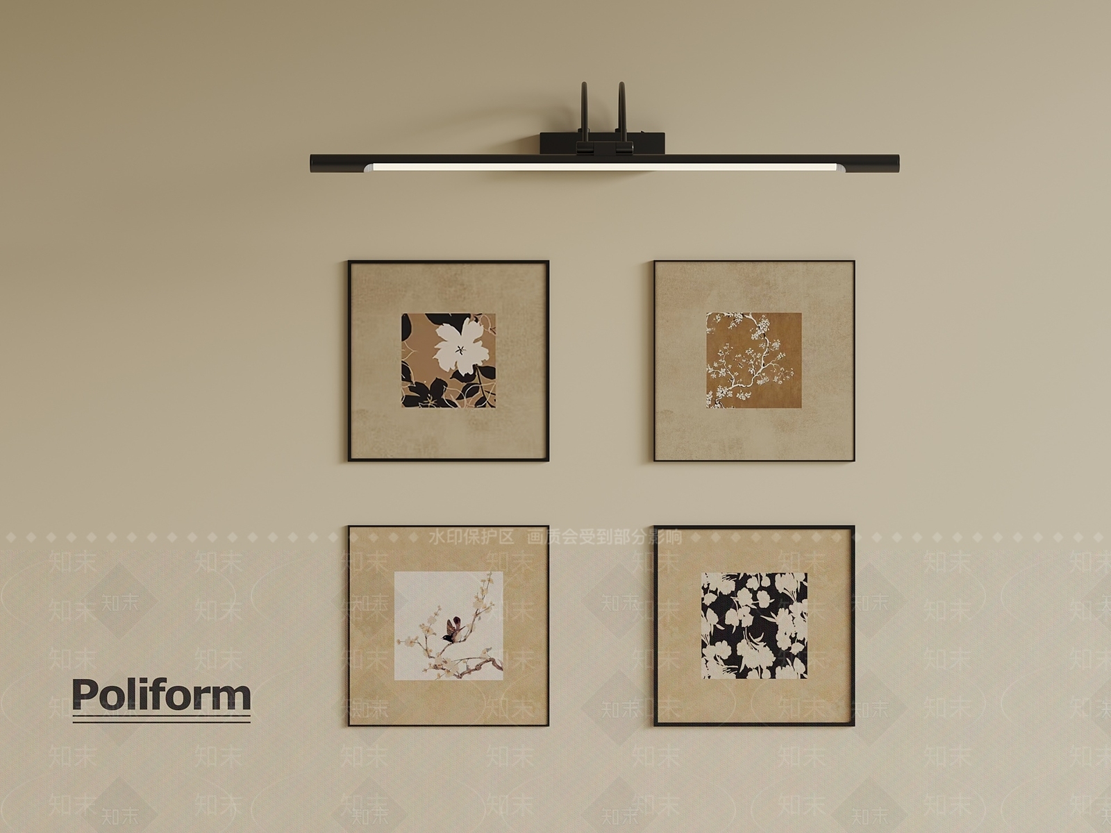 中古挂画SU模型草图