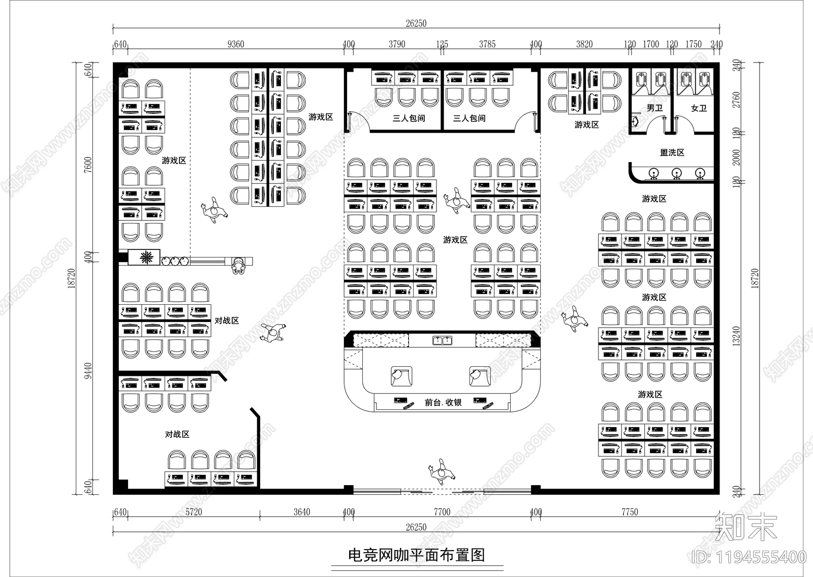 现代意式网吧施工图下载【ID:1194555400】